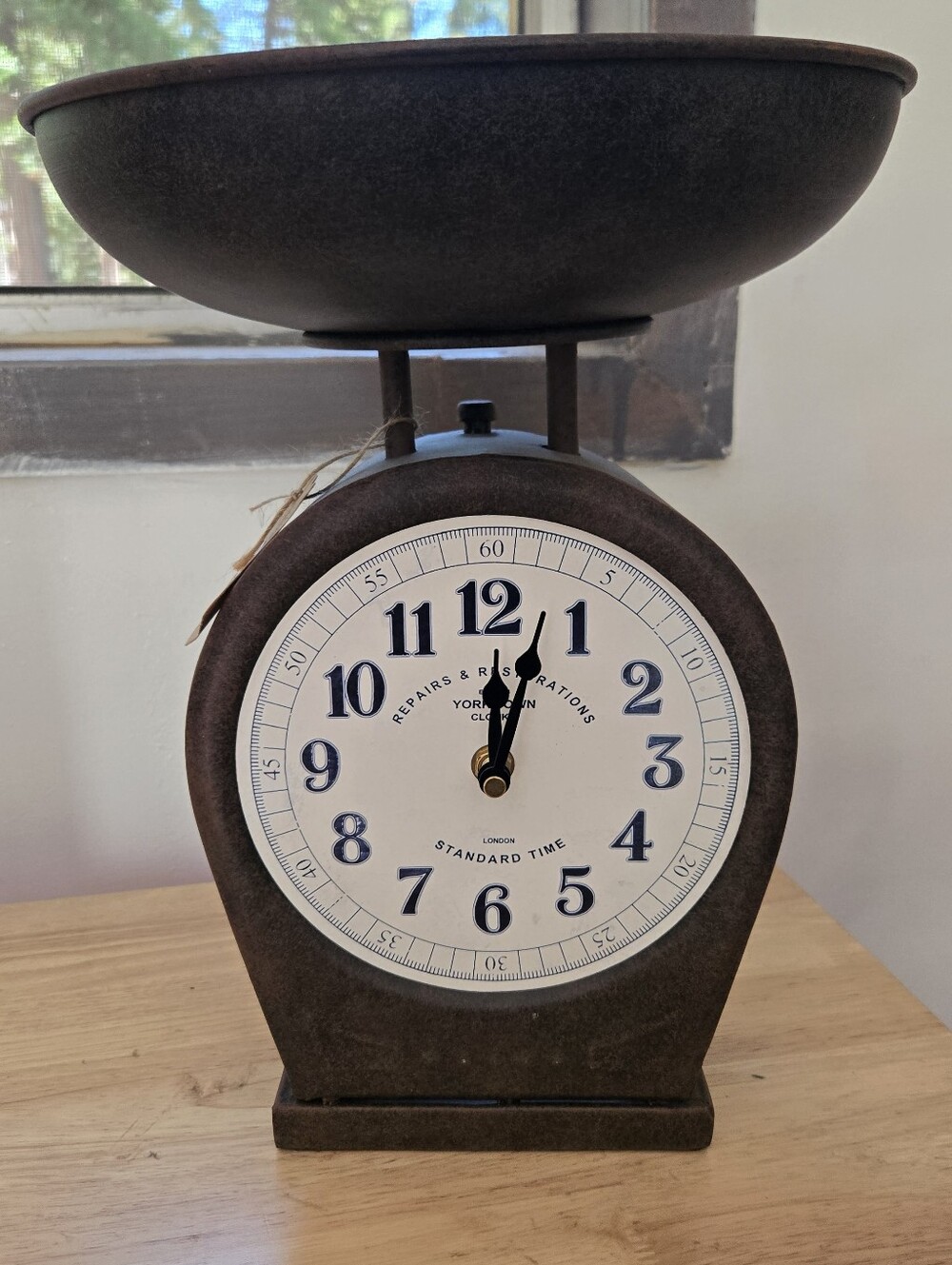 NWOT Retro Faux Scale Clock Works Does Not Come Woth Batteries